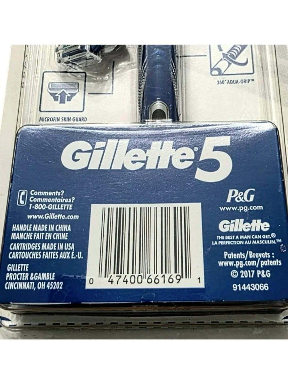 Gillette 5 Aqua-Grip Razor 2 Shaver Cartridges Smooth Shaving Mens Grooming